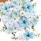 JUSTOYOU Künstliche Blume Blau, Seide Blume Combo Box Set mit Stängeln, gefälschte Rose, Hydrangea Blume, Eukalyptus DIY Hochzeit Hochzeitsstrauß für Blumenarrangements Party Home Decor (Blau)