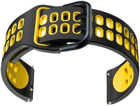 INSTR Correa de silicona para reloj TicWatch Pro 3 Ultra/LTE/2021 GPS S2 E2 GTX, correas de repuesto, pulsera de 20mm y 22mm(Yellow,TicWatch Pro 3 Ultra)