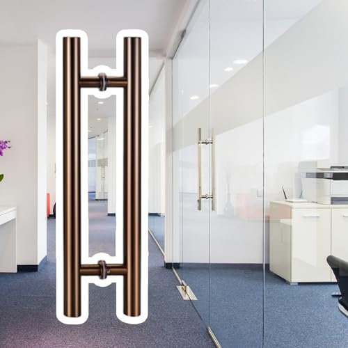 Poignées de porte coulissante en verre – Barre de traction double face pour salle de bain douche, barre ronde design pour portes intérieures et extérieures