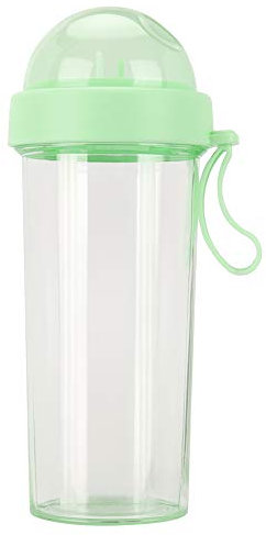 Baxnore 600 ml Dual Use Water Bottle, Outdoor Drink Bottle, Straw Water Bottle, Dual Water Bottle, Two Drinks in One Bottle for Outdoor Travel Sport (Green)