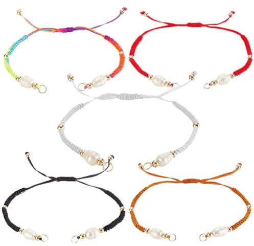 PH PandaHall 5 Couleurs Nylon Tressé Cordon Bracelet Fil Réglable pour Bracelets Fabrication de Bijoux Bracelet Tressé à la Main Cordon avec Perles de Perles pour DIY