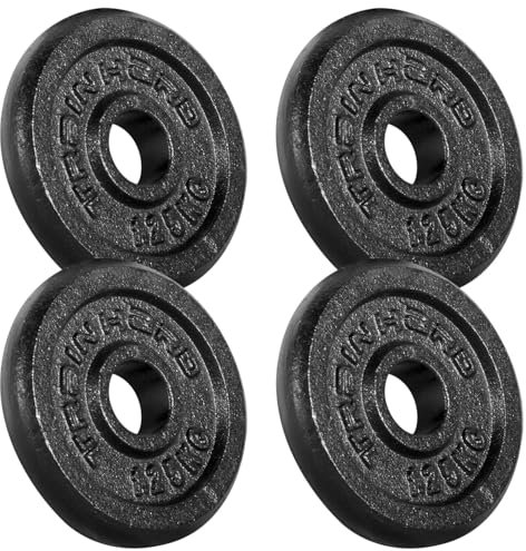 Train Hard® Hantelscheiben Set, 5/10/15/20/30/40/50/60kg,30/31mm Bohrung, Gusseisen, Gewichtsscheiben, Hantelgewichte, Fitness Scheiben (05kg, A:1.25x4)