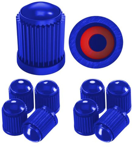ASFSFF 10 Pcs Auto-Reifen Ventilkappen für Renault Twingo X44 01.2007-12.2021, ABS Kunststoff-Reifen mit Dichtung Accessoires Ventilabdeckung Reifenventil-Kappen für stabilen Reifendruck,Blue-2