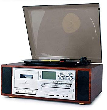 JFNHUTL Gramophone, Tourne-Disque, Valise Bluetooth pour Disque Vinyle, Platine Vinyle 3 Vitesses et Radio CD Cassette Audio