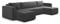 KEF-MEBLE Ecksofa Porto – U-Form – 309x88x185 cm – Mit Schlaffunktion – Liegefläche 135x276 cm – Stauraum für Bettwäsche – Wellenfederung und Schaumstoff - Poso 60