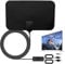 TV Aerial Indoor, Digital HDTV Antenna with Signal Booster 250+ Miles Long Range 4K 1080P HDTV 16.4FT Long Coax Cable Smart Amplified Indoor TV Aerial for Freeview TV Local Channels All Television