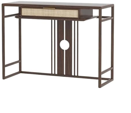 Console Meuble Table console en bois avec tiroirs en rotin, table d'entrée bohème, table de canapé longue et étroite, tables consoles for entrée, salon, hall d'entrée, assemblage facile Table d’Entrée