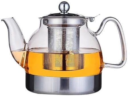 800/1100ML Glas Teekanne Gasherd Induktion Herd Wasserkocher Chinesische Teekanne mit Filter Hitzebeständige Blume Tee (800ML)