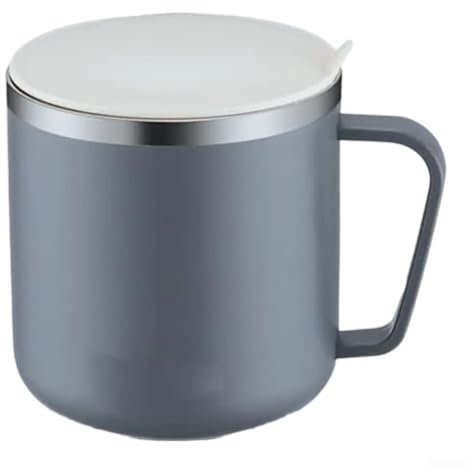 Lot de 13 tasses à café isothermes de 150 ml avec couvercle en acier inoxydable pour un plaisir durable (gris)