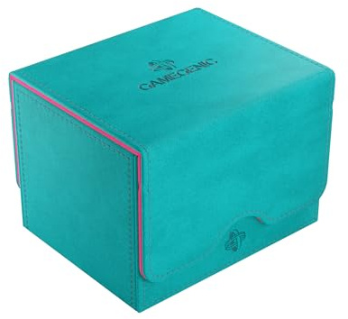 Gamegenic, Sidekick 100+ XL – EXCLUSIVE LINE Teal/Pink, Zubehör | Sideloading Karten Aufbewahrungsbox mit abnehmbarem Deckel, Platz für 100 doppelarmige Karten in extra dicken inneren