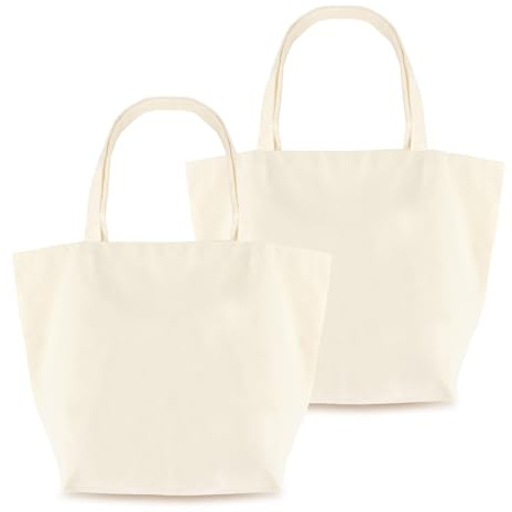 YiliYa 2 Stück Jutebeutel Unbedruckt, 45 x 35 cm Einkaufstasche groß | Jutebeutel zum bemalen, Baumwolltasche Tragetasche mit Henkel für Sport, Einkaufen, Lebensmittel