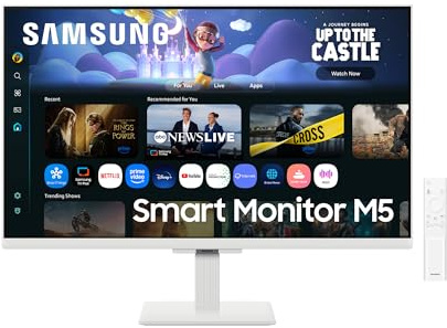 SAMSUNG LS27FM501EUXEN- Smart Monitor M5 de 27 IPS (1920 x 1080, 16:9, 60Hz, 5ms, Modo Eye Saver, Gaming Hub, Knox Security), Blanco, Versión 2025