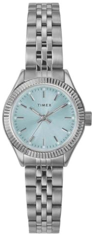 Timex Women's Trend 25 mm Watch - Silver-Tone Stainless Steel Bracelet with Blue Dial and Silver-Tone Case TW2W90700