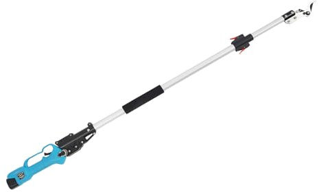 Akku-Hochentaster, Elektrische Astschere mit 2 Lithium-Batterien, 1,44–2 M Teleskopstange, SK5-Stahlklinge, Astsäge Teleskop für Gärten, Parks