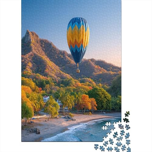 Heißluftballons schweben über dem Strand von Guanacaste, Costa Rica Puzzle 1000 Teile Für Erwachsene, Lernspiele, Heimdekoration38x26cm/1000pcs