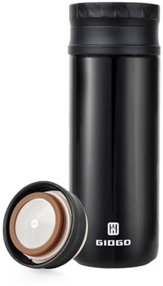 Vacuum Insulated Flask 450ml/15.2oz Stainless Steel Thermo Water Flasks for Coffee Water Hot and Cold Drink Flasks(Black)