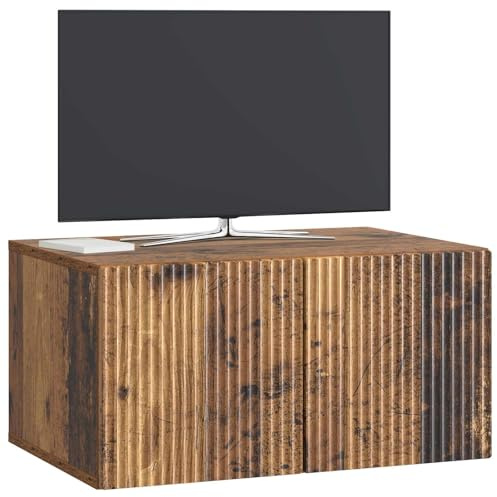 vidaXL Wandmontierter TV-Schrank Altholz 59,5 x 41 x 30 cm, Wohnzimmer, Moderne Entertainment-Wand, rechteckige TV-Konsole, stylischer Stauraum, hängender Schrank