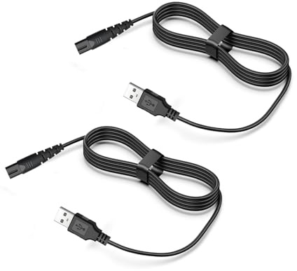 USB-Ladekabel Kompatibel mit Philips Sonicare kabelloser Power Flosser 3000 Munddusche Ladegerät für Philips 3000 HX3826/31 -HX3826/33 Ersatzkabel Ersetzen Ladekabel,2 Stück