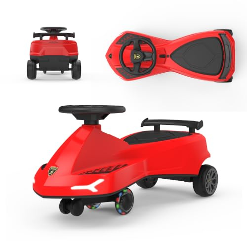 Rutschauto für Kinder ab 3 Jahren, TwistCar Wiggle Car Wackelauto Rutschfahrzeug mit Leuchtrollen, Musik & Stauraum, BPA frei, 2-Sitzer bis 100 kg