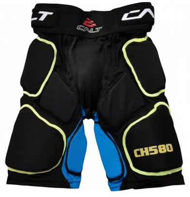 Whtkoph Pantalon de Hockey pour Enfants Short Rembourré Respirant à Ajustement Flexible Offrant Protection Compression et Soutien Lors des Sports sur Glace Convient aux Enfants et , XL , Jeune