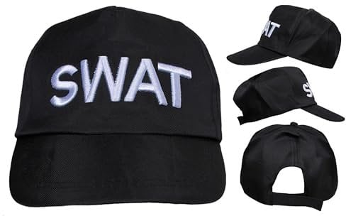 Erwachsene SWAT Hut Kostüm verstellbar Polizei Baseball Kappe Militär Security Zubehör (Multiple verfügbar) - PACK OF 24