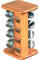 Kesper 58099 Gewürzkarussell 8 leere Gläser aus Bambus, Braun, 15 x 25,5 x 13 cm