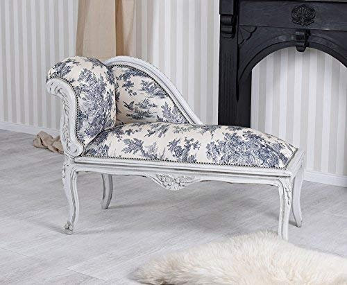 Romantisches Sofa Ottomane Landhausstil Weiss Blau Holz Shabby Chic cat508k33 Palazzo Exklusiv