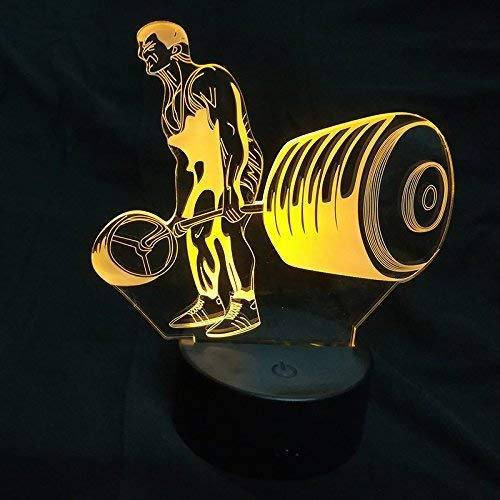 HPBN8 Ltd 3D Gewichtheben Lampe USB Power 7 Farben Amazing Optical Illusion 3D wachsen LED Lampe Formen Kinder Schlafzimmer Nacht Licht.