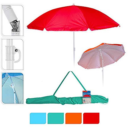Sombrilla de playa diam. 160cm colores surtidos con funda