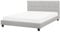 Beliani Polsterbett hellgrau Leinenoptik Knopfbezug Lattenrost 180 x 200 cm La Rochelle