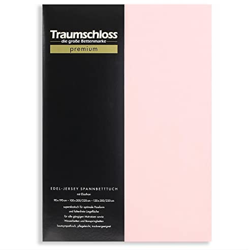 Traumschloss Premium Edel-Jersey Spannbettlaken 180-200x200-220 Puder (rosé)