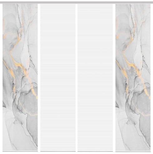Vision S 4er-Set Flächenvorhänge MARMOSA, halbtransparent, Höhe 260 cm, grau