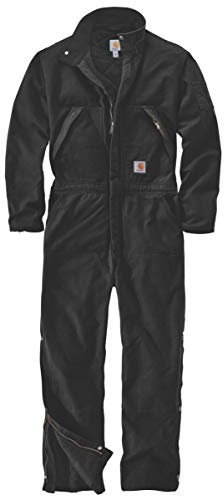 Carhartt Mens Washed Duck Durable Insulated Coverall Black