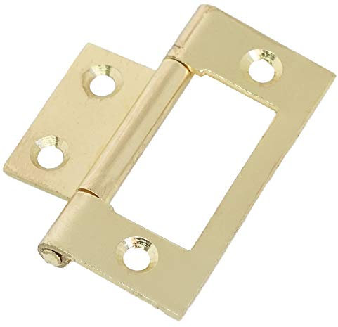 2X (Pair) Flush Hinges 1.5/38mm Brass Steel Door/Cupboard/Cabinet/Wardrobe Hang