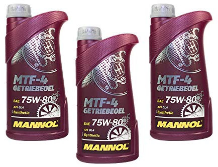 Getriebeöl Getriebe Öl MANNOL Schaltgetriebe MTF-4 API GL 475W-80 3 X 1 Liter für Aprilia Derbi Gas Gas Husqvarna