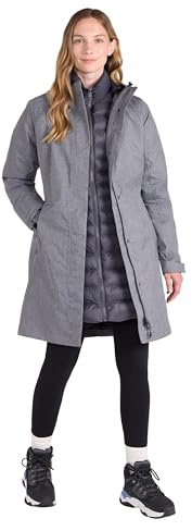 Mountain Warehouse Alaskan 3-in-1 Damen Winter Mantel - Lange, wasserdichte Winterjacke, Warme Steppjacke Innenjacke mit Reißverschluss & Kapuze Dunkel Grau Damengröße EU 34