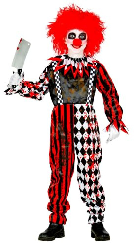 W WIDMANN MILANO Party Fashion - Kinderkostüm Killer Clown, Horror Zirkus Clown, Psycho, Killer, Halloween