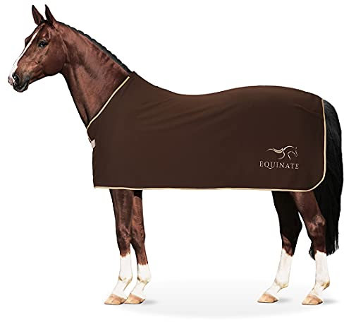 Equinate Abschwitzdecke Orlando aus Fleece mit Widerristpolster 155cm Braun