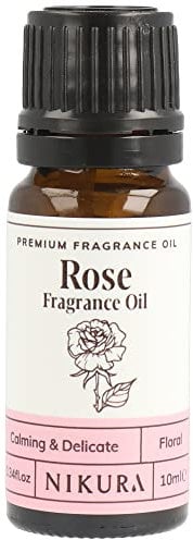 Nikura Rose Fragrance Oil - 10ml | for Gifts, Diffusers, Candle Making, Soap Making | Great for use in Bath Bombs, Perfume Oil, Perfume Scents | Vegan & UK Made