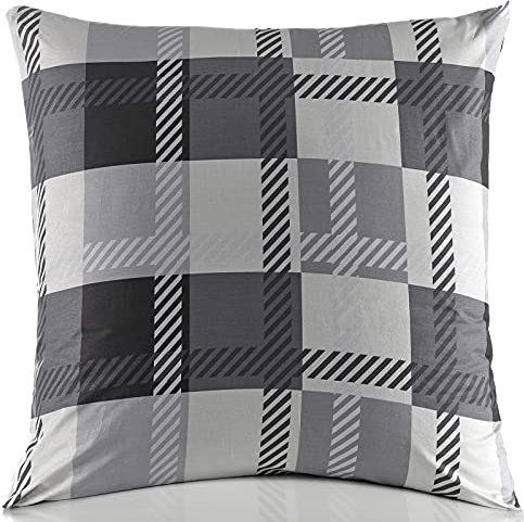 Kissenbezug Kissenhülle Kopfkissenbezug Pillow Cover Pillowcase 40x40 40x60 40x80 50x50 80x80 2er-Set Doppelpack 100% Baumwolle, Farbe: Schwarz Grau Weiß, (Größe: 40 x 40 cm Baumwolle)