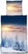 Leonado Vicenti Warme Thermofleece Bettwäsche 2 teilig 135x200 cm Winterlandschaft Blau Wende Bettwäsche Winter