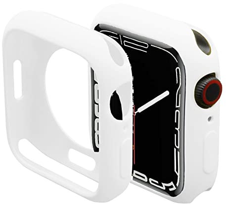Miimall Custodia per Apple Watch Serie 9/8/7 45mm, Case Protettiva in TPU, Case Sottile Antiurto Senza Protettore Dello Schermo, Cover con Cornice Morbida per Apple Watch 45mm Serie 9/8/7, Bianco