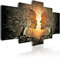 B&D XXL - Wandbilder XXL Bäume Kuss 150x75 cm 5 tlg Wand Deko Leinwand Bilder Groß Bilderset Wohnzimmer Bild Schlafzimmer Kunstdrucke Leinwandbild - Abstrakt Liebe Gesichter Zweige Braun h-A-0086-b-p