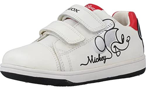 Geox B New Flick Boy, Zapatillas para Bebé-Niños, White/Black, 21 EU
