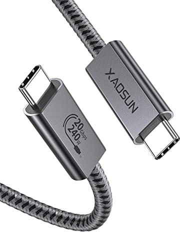 XAOSUN 240W USB C to USB C Cable, USB 3.2 Gen 2x2 Cable Fast Charging Cable Support 4k@60Hz 20Gbps Data Type-C Cable for iphone 15 Pro Max, Galaxy S24 S23 Ultra, MacBook, iPad 2024, Laptop [1m]