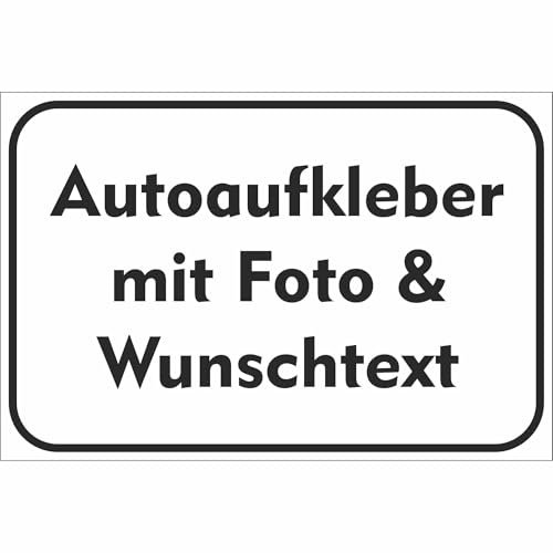 Kiwistar Autoaufkleber - mit Wunschtext und Foto individuell bedruckt - Werbung für Firma Büro personalisiert für Auto, KfZ LKW (weiß, 30x20 cm)