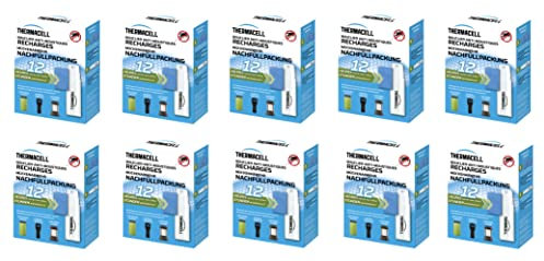 THERMACELL Recharge Anti Moustiques et Moustiques Tigres - Protection Efficace 20m²- Compatible avec Diffuseurs, Nomades et Lanternes - Durée 120h - 10 Cartouches Gaz + 30 plaquettes