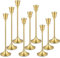9 Packungen Kerzenhalter aus Messing, Gold, Metall, Kerzenständer, Vintage-moderner Kerzenständer, für Heimdekoration, Tisch, Kaminsims, Hochzeit, Kerzenlicht, Abendessen, Jubiläum, dekorieren