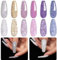 Beetles Reflective Glitter Gel Nail Polish 6 Colors Holographic Gel Polish Kit Sparkle Glitter Gel Flash Dimond Sliver Gold Soak Off UV LED Spring Summer Nail Polish White Manicure Kit
