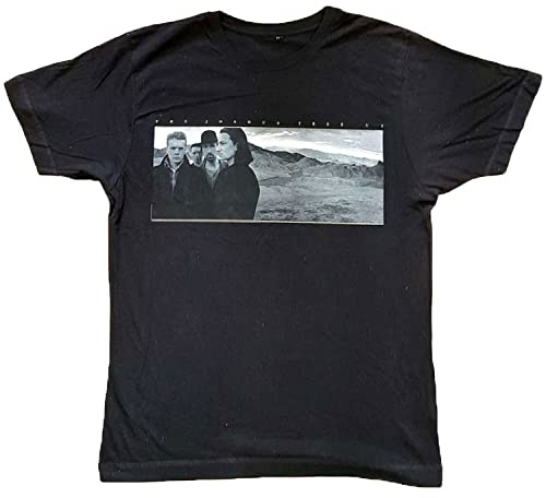 Rock Off officially licensed products U2 Unisex T-Shirt: Joshua Tree Photo (Navy Blue) (Back Print & Ex-Tour)